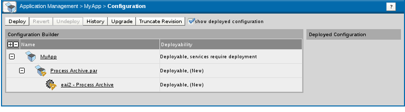 Im Tibco Administrator unter Application Management/<DOMAIN>_MyAPP unter Configuration/MyApp/My Process.par wird der Service konfiguriert.