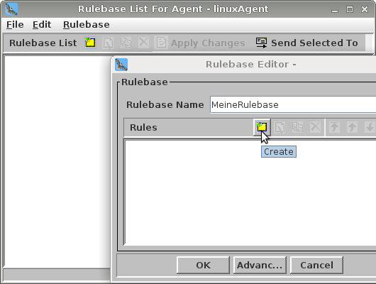 3. Eindeutigen Namen für die Rulebase setzen und eine neue Regel anlegen