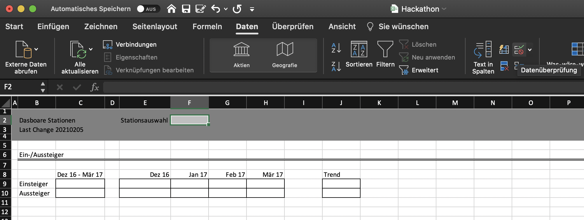 Stationsauswahl Dropdown erstellen 