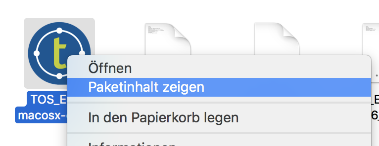 App Paket öffnen